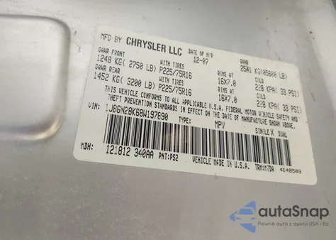 2008 Jeep Liberty Sport из США, поврежденный, VIN 1J8GN28K68W197890